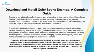 Download and Install QuickBooks Desktop Easily and Quickly