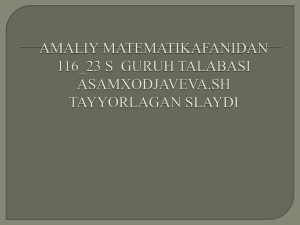 AMALIY MATEMATIKAFANIDAN