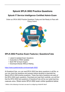 Updated Splunk SPLK-3002 Practice Test with Latest Exam Questions and Answers