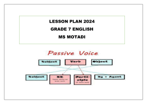 ACTIVE & PASSIVE VOICE LESSON PLAN 