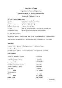 M. Sc. in Nuclear Engineering Syllabus