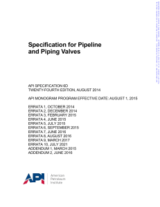 API 6D pipeline valves