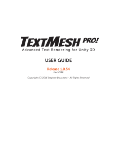 TextMesh Pro User Guide 2016