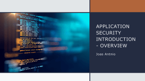 Application Security Introduction - Overview