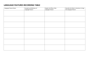 language features recording table