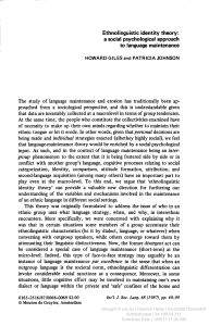 (1987) Ethnolinguistic identity theory a social psychological approach to language maintenance
