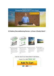 EZ Battery Reconditioning Honest Review - How Does EZ Battery Reconditioning Work? How using EZ Battery Reconditioning? - EZ Battery Reconditioning Reviews - EZ BATTERY RECONDITIONING