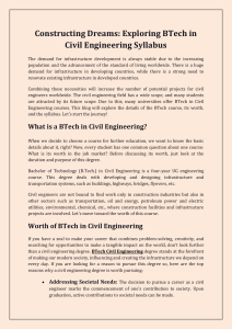 Constructing Dreams Exploring BTech in Civil Engineering Syllabus