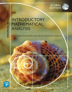 Introductory Mathematical Analysis (14th ed.). Haeusller, E.F., Paul, R.S. and Wood, R.J. (2019). North York, Ontario Pearso