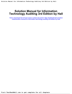 IT Auditing Solution Manual 3rd Ed by Hall