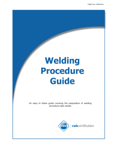 CWB - welding procedure guide