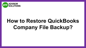 Easy Way to Restore QuickBooks Company File Backup