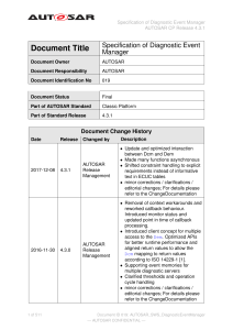 AUTOSAR SWS DiagnosticEventManager