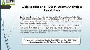 Easy Fixes for Error Code 108 QuickBooks