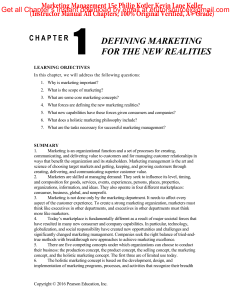 Solutions Manual For Marketing Management 15th Edition  Philip Kotler Kevin Lane Keller