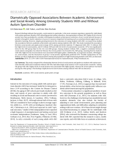 Zukerman-Diametrically opposed associations between academic achievement and social anxiety among university students with and without autism spectrum disorder