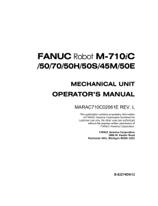 Fanuc Robot M-710iC-50 Mechanical Unit Operators Manual