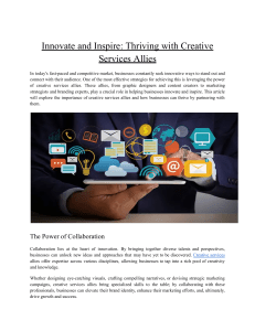 Innovate and Inspire  Thriving with Creative Services Allies
