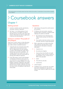 Answers for Biology-Coursebooks