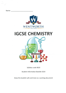 IGCSE Chem Course Outline