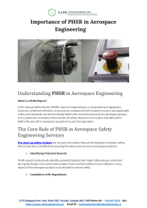 Importance of PHSR in Aerospace Engineering