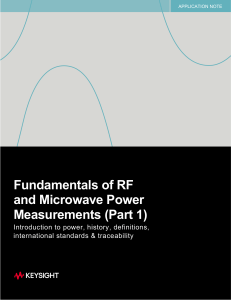 Fundamentals of RF and Microwave measurements