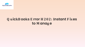 A Quick Guide To Fix QuickBooks Error H202