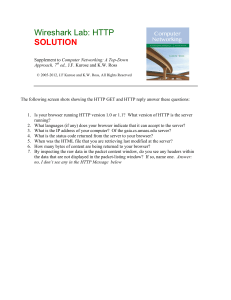 Wireshark HTTP SOLUTION v7.0