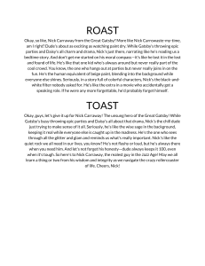 Great Gatsby Roast or Toast speech