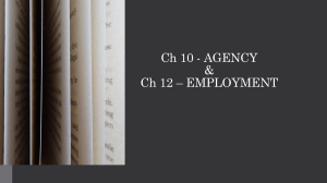 Mod 5 - Agency and Employment