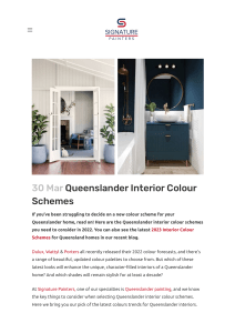 Queenslander Interior Colour Schemes