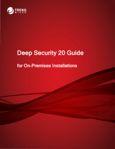 Deep Security 20 Guide for On-Premises installations
