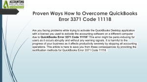 Get Rid of QuickBooks Error 3371 Status Code 11118 in no time
