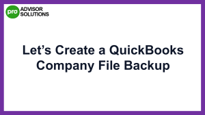 Learn How to Create a QuickBooks Company File Backup