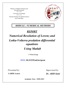 G1 TP3 Lorenz and Lotka-Volterra equations MATLAB Resolution 04-04-2021 - RG & OSF version