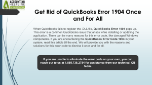 100% Working solution for fixing QuickBooks Enterprise Error 1904