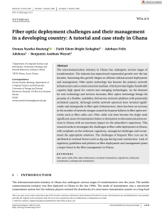 Engineering Reports - 2020 - Nyarko‐Boateng - Fiber optic deployment challenges and their management in a developing