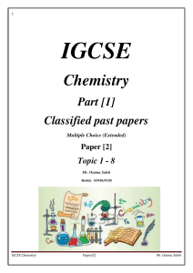 IGCSE Chemistry Part 2 Classified past ANS