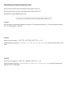 pdf 8.040 vector and parametric equations of a plane