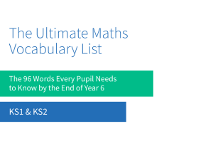 Ultimate Maths Vocabulary List KS1 KS2