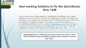 Complete guide to tackle QuickBooks Error Code 1648