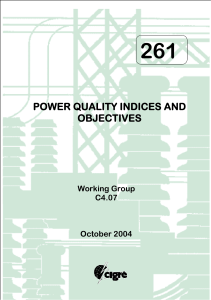 CIGRE - 261 Power Quality Indices and Objectives