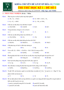 [HÓA 11] THI THỬ HỌC KÌ I - ĐỀ SỐ 1