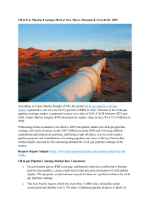 Oil & Gas Pipeline Coatings Market Size, Share, Demand & Growth By 2029