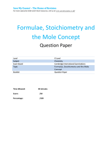 3-formulaestoichiometry and the mole concept qp  o level - cie - chemistry 
