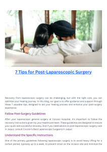 7 Tips for Post-Laparoscopic Surgery