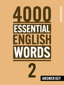 4000 Essential English Words 2e 2 2nd Edition Answer Key