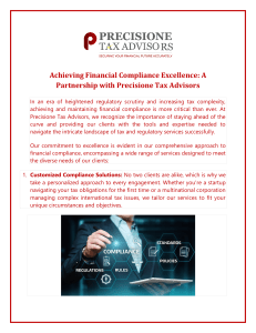 A Partnership with Precisione Tax Advisors