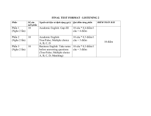 Listening Test Format - English Language Assessment