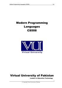 CS508 Complete Handouts modern programing languages 